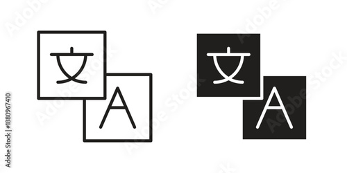 Translation icons with different styles. Vector logo illustration simple design.
