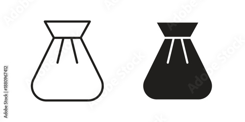 Trash bag icons with different styles. Vector logo illustration simple design.