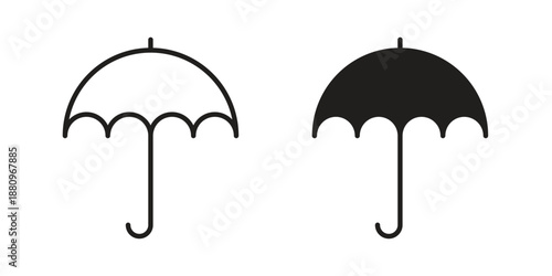 Umbrella icons with different styles. Vector logo illustration simple design.