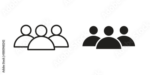 Users icons with different styles. Vector logo illustration simple design.