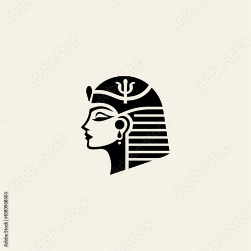Egyptian Goddess Minimal Logo, Cleopatra Beauty Logo, Cleopatra Vector, Cleopatra Illustration, Cleopatra Silhouette, Beauty, Skincare, Elegant, Luxury, Feminine, Egyptian Queen
