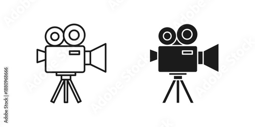 Two classic film cameras on tripods