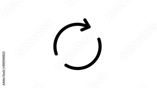 Black Circular Arrow Symbol Refresh Icon.