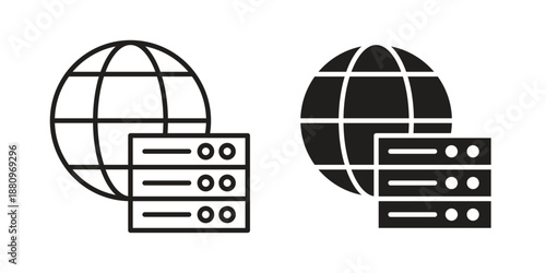 Web server icons with different styles. Vector logo illustration simple design.