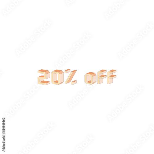 20% 3D Percentage Discount Sale Labels Set for Retail and Ecommerce Promotions vector eps file