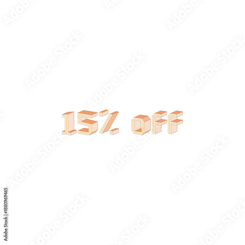 15% off 3D Percentage Discount Sale Labels Set for Retail and Ecommerce Promotions vector eps file
