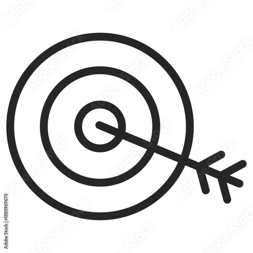 Target goal icon, business objective symbol, success aim line icon for strategy planning