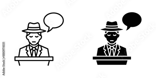 Two men speaking at podiums