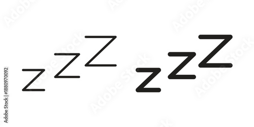 Zzz icons with different styles. Vector logo illustration simple design.