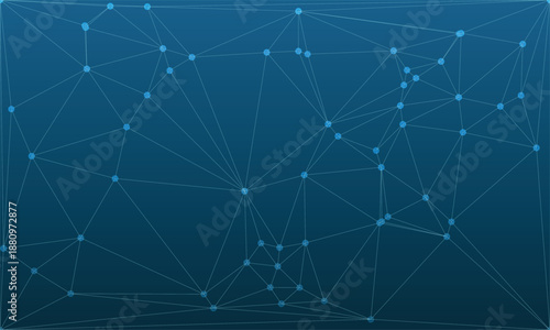 Abstract Network Connections on Blue Background