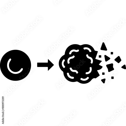 Hypotonic Solution Lysis Silhouette Icon