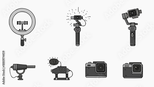 Collection of electronic devices for content creation and vlogging