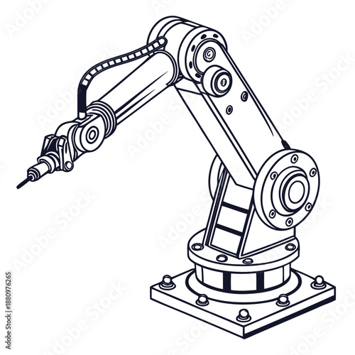 Industrial robot arm performing task