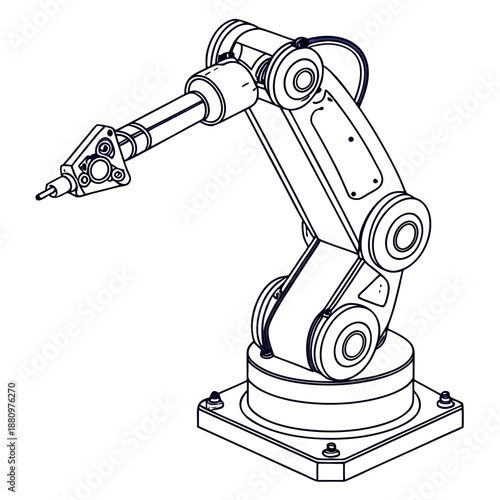 Industrial robot arm performing task