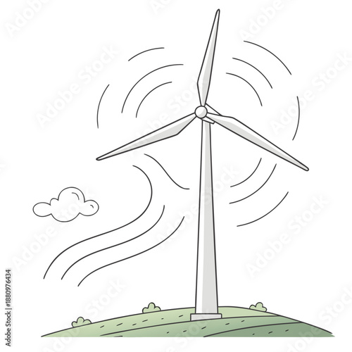 Wind turbine generating renewable energy