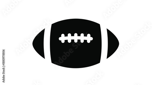 Simple black and white illustration of an american football a striking silhouette