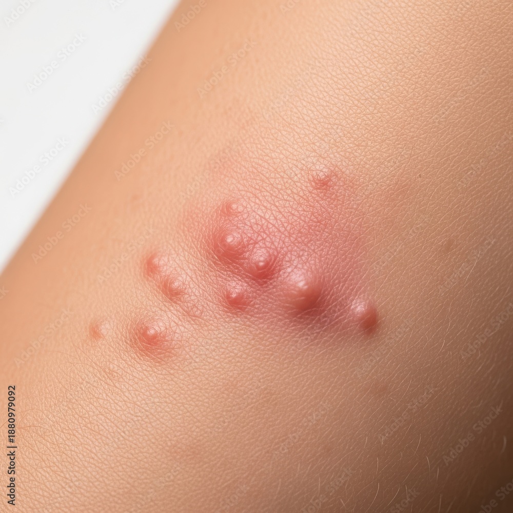 Fototapeta premium Skin rash, isolated on white background