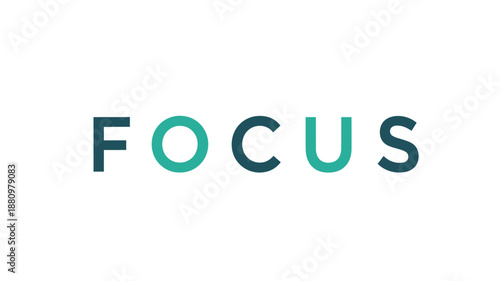 Bold word focus design with teal and dark blue gradient silhouette