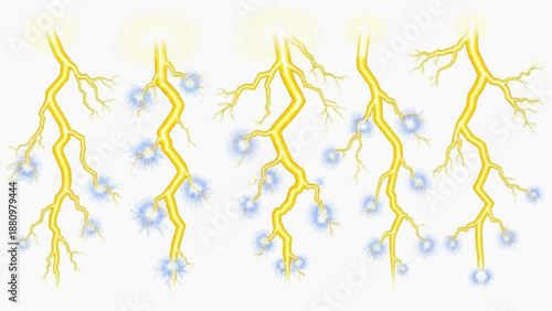 Neurons with synapses depicted in a simplified illustration highlighting neural connections and brain activity