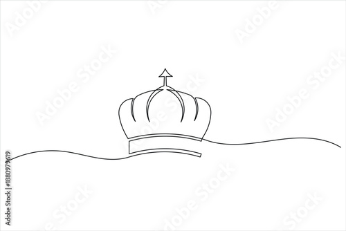 Elegant Continuous Line Illustration of a Sovereign Crown