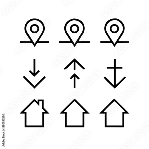 10 Relocation Icons: Moving, House, and Location Symbols
