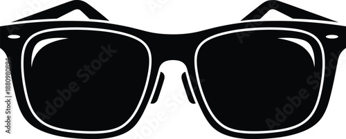 Classic Retro Wayfarer Style Eyeglasses Vector Illustration Black Outlined Glasses Icon for Vision Care Optometry Fashion and Intellectual Style Concepts