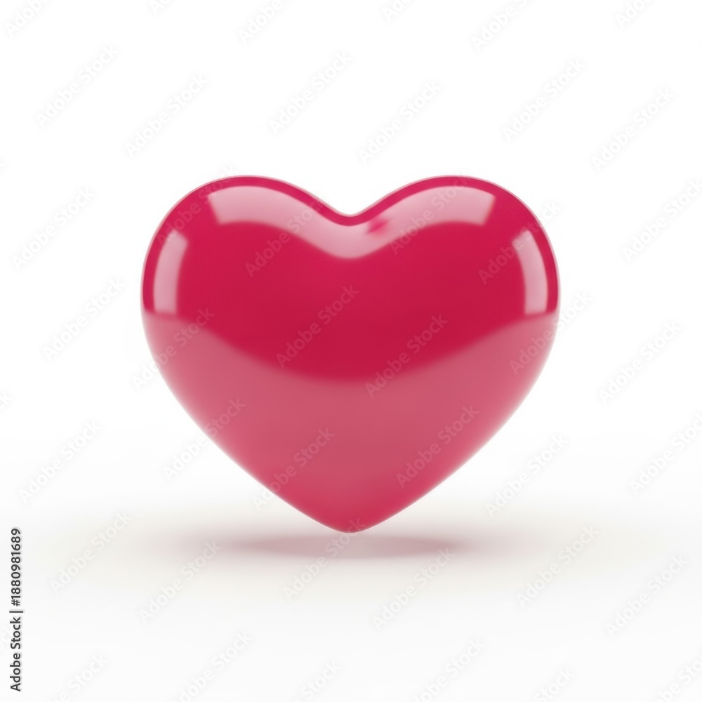 Fototapeta premium Red heart icon isolated on white background