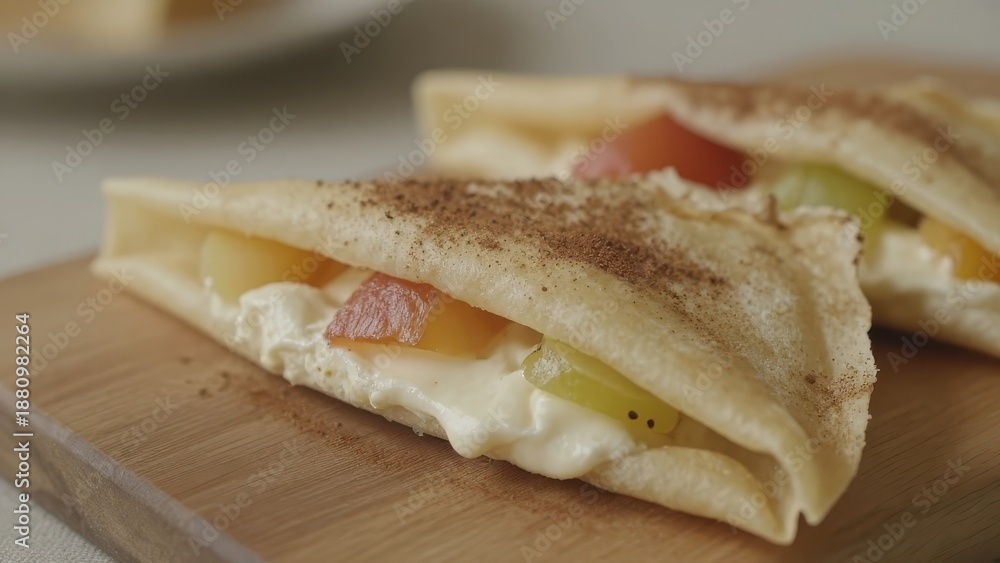 Obraz premium Delicious Fruit and Cream Filled Crepe