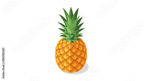 Detailed pineapple visual with geometric pattern on white background