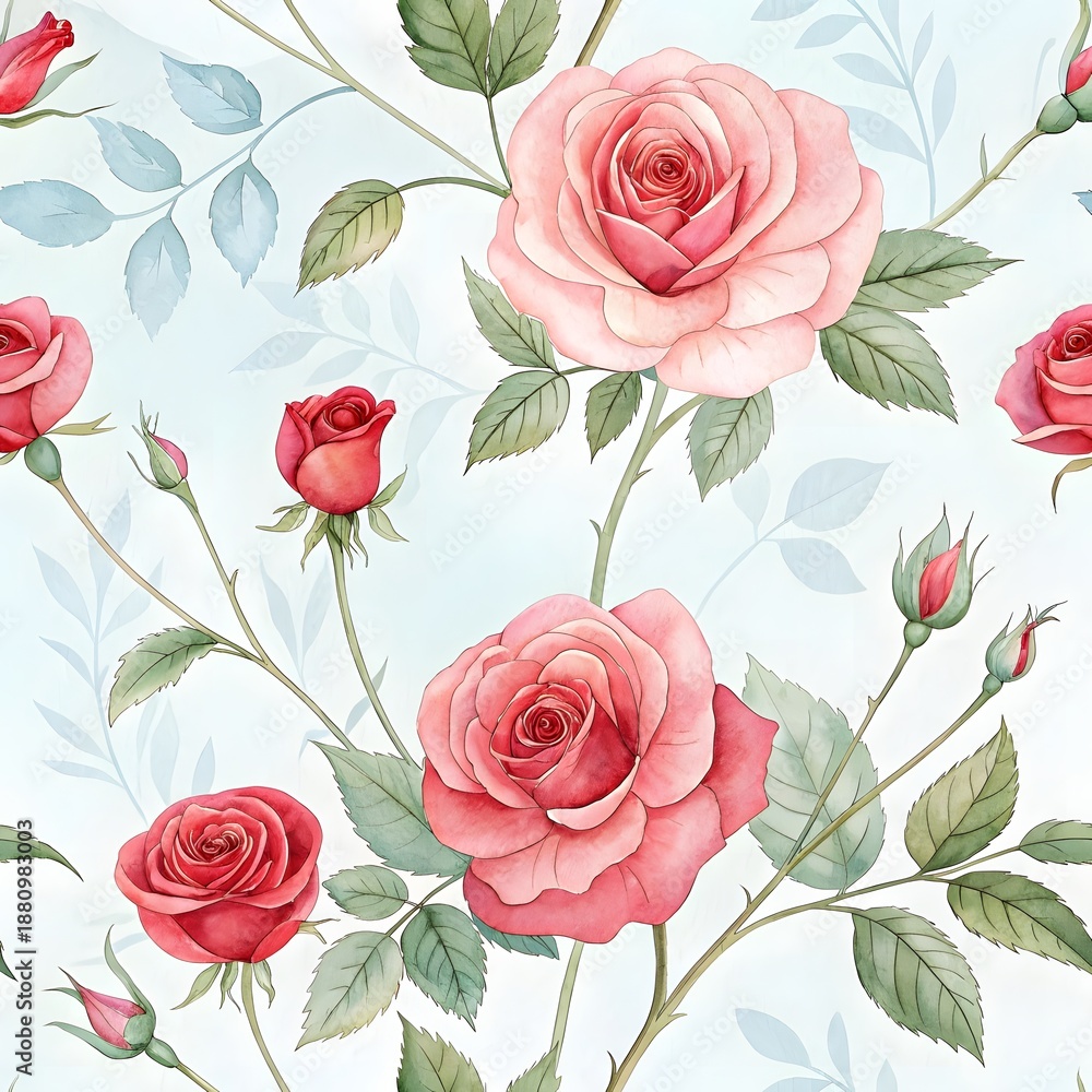 Fototapeta premium Seamless background with roses