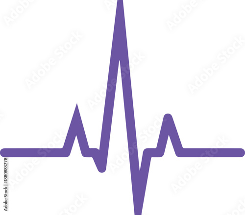 Purple Heartbeat Electrocardiogram Pulse Line Graph Representing Cardiology Health and Vital Signs
