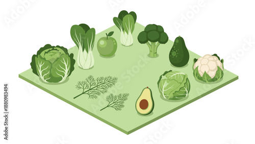 Fresh green vegetables on display: a collection of healthy produce