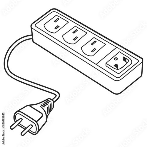Four outlet power strip with cord