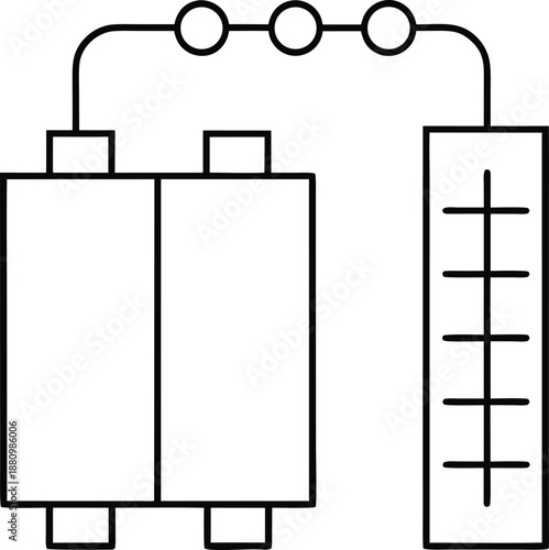 battery icon line art vector on transparent background
