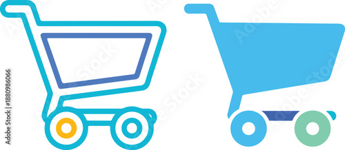 Shopping Cart Icons Set for Ecommerce Retail Business and Online Market Stores