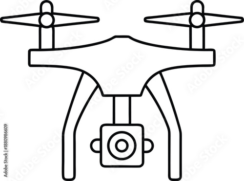 drone icon line art vector on transparent background