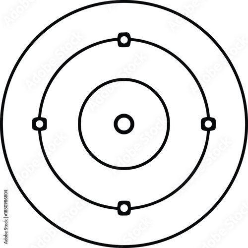 electron icon line art vector on transparent background