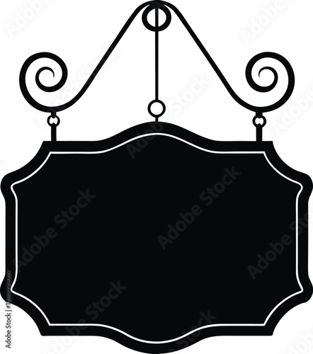 Decorative Hanging Signboard Vector Icon