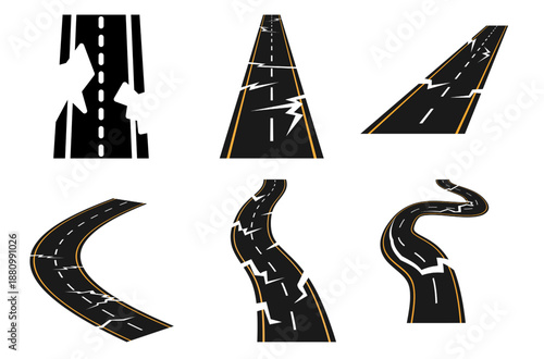 Broken and Cracked Road Texture