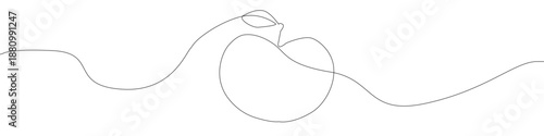 Apple icon line continuous drawing vector. One line Apple icon vector background. Apple icon. Continuous outline of a Apple icon.
