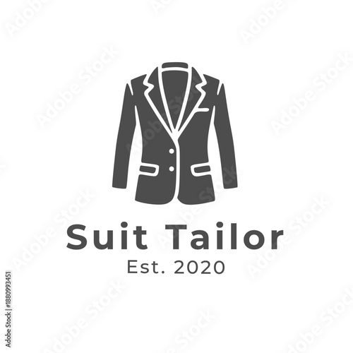 Elegant Suit Tailor Business Logo Design with Classic Jacket Illustration for Apparel Brand