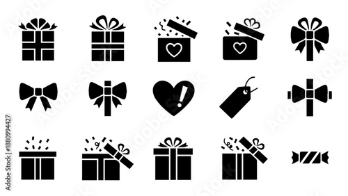 Collection of gift boxes and tags isolated on white background, Vector