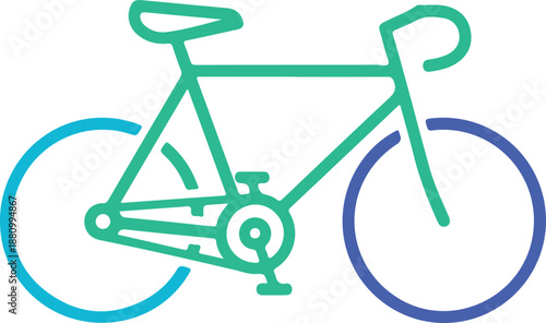 Stylized Road Bicycle Outline Vector Illustration for Sport Fitness and Healthy Lifestyle Symbol