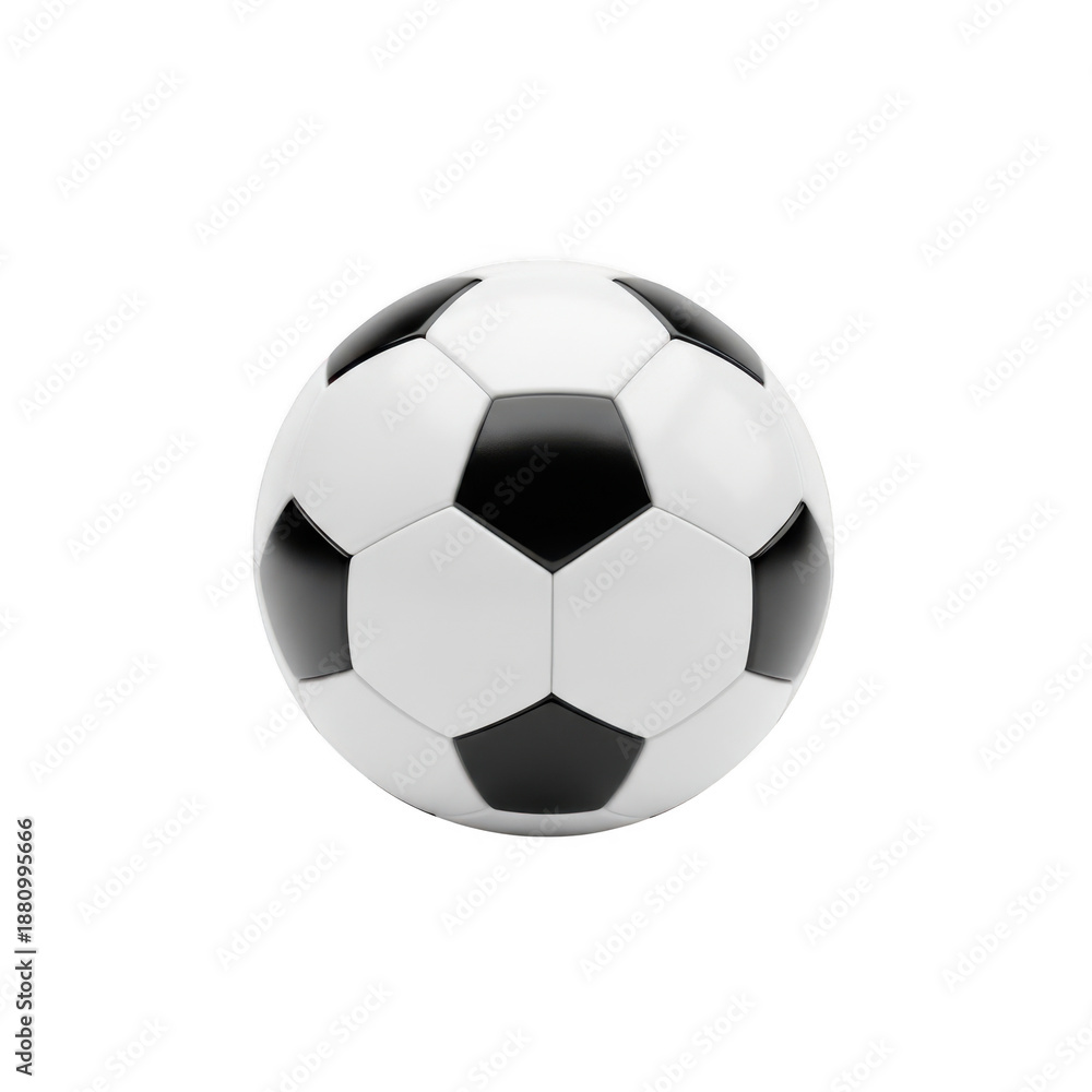 Naklejka premium Traditional black and white soccer ball