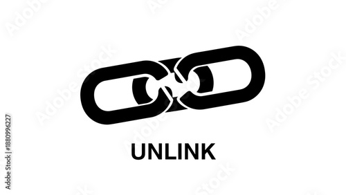 Broken Chain Link with Unlink Text.