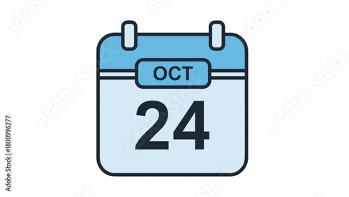 Calendar Icon Showing October 24 Date.