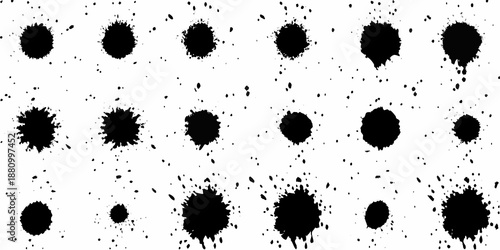 black ink splatters on white background high quality