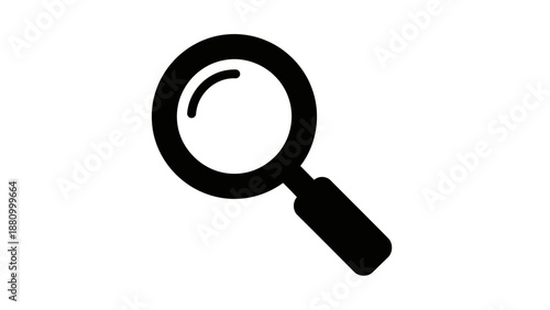 This image features a magnifying glass icon that represents search, discovery, analysis, and information retrieval within digital systems. It is widely used in websites, mobile applications, and softw