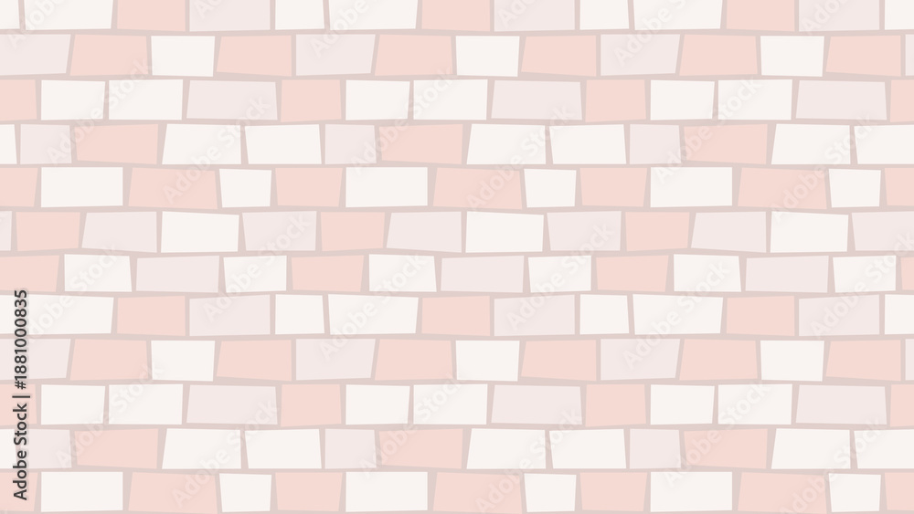 Obraz premium Soft pink and white brick wall texture background