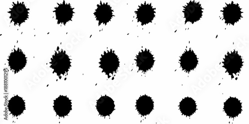 black ink splatters on white background high quality